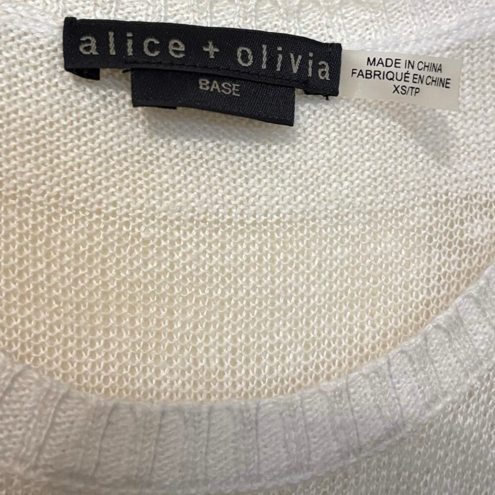 Alice + Olivia White 100% Linen Base Knit Tank Top Blouse Size XS - Picture 2 of 5